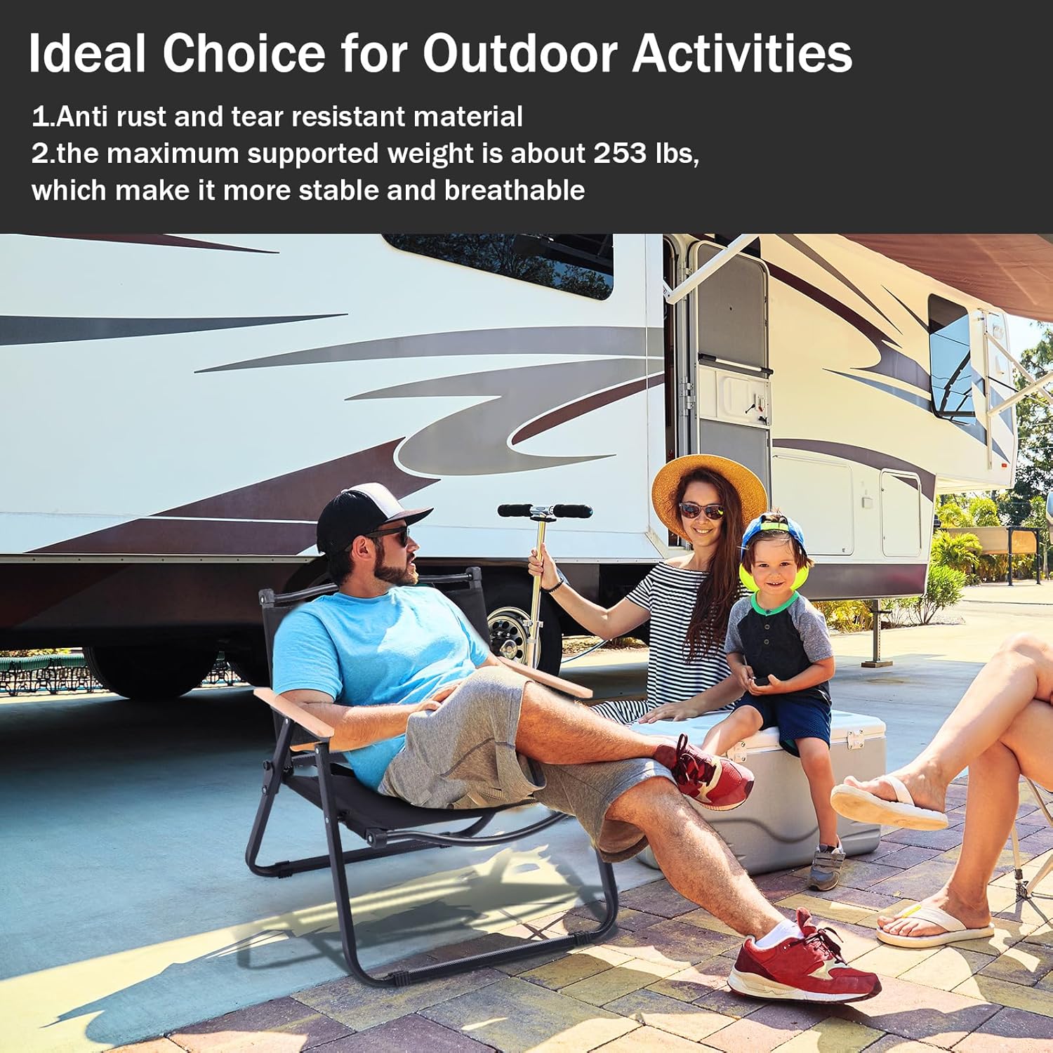 chaises de camping pliables