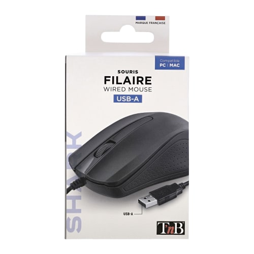 Souris filaire compacte SHARK noire